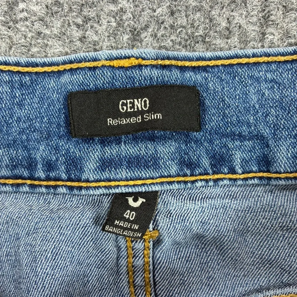 True Religion GENO Relaxed Slim Jeans Mens Size 40 Medium Wash Denim Stretch